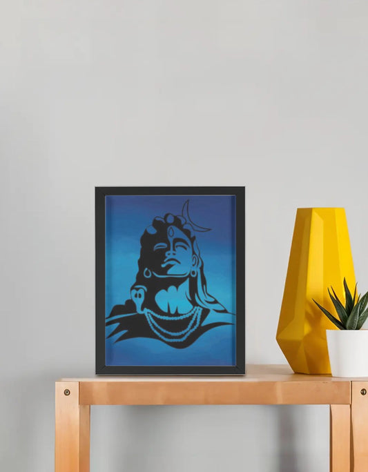 Lord Shiva – Blue Divine Meditation Wall Art (A4) 🔱💙